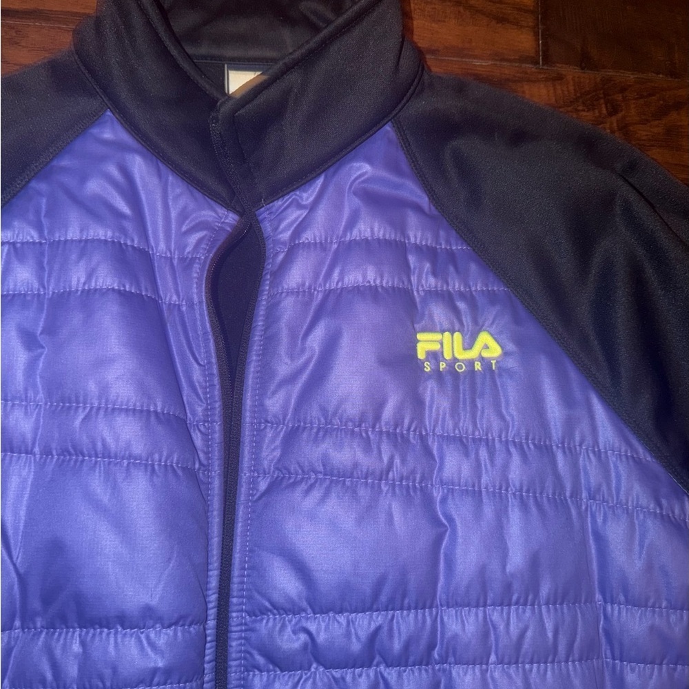 Fila Women's Purple and Black Puffer Jacket​​ - Picture 2 of 5